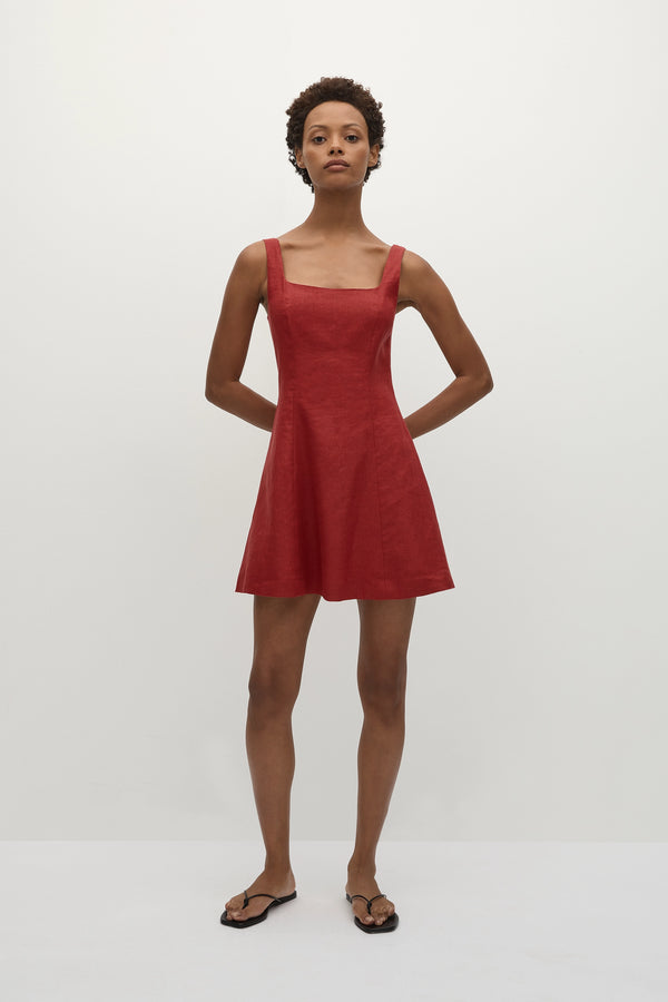 faithfull the brand Felice Mini Dress Deep Red