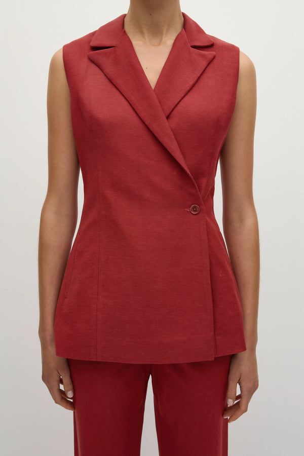 Faithfull The Brand Florine Blazer Deep Red