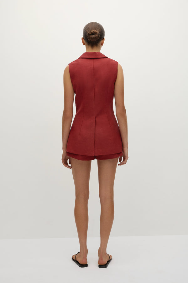 Faithfull The Brand Florine Mini Shorts Deep Red