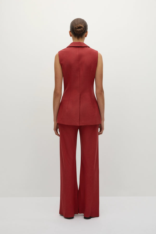 Faithfull The Brand Florine Pant Deep Red
