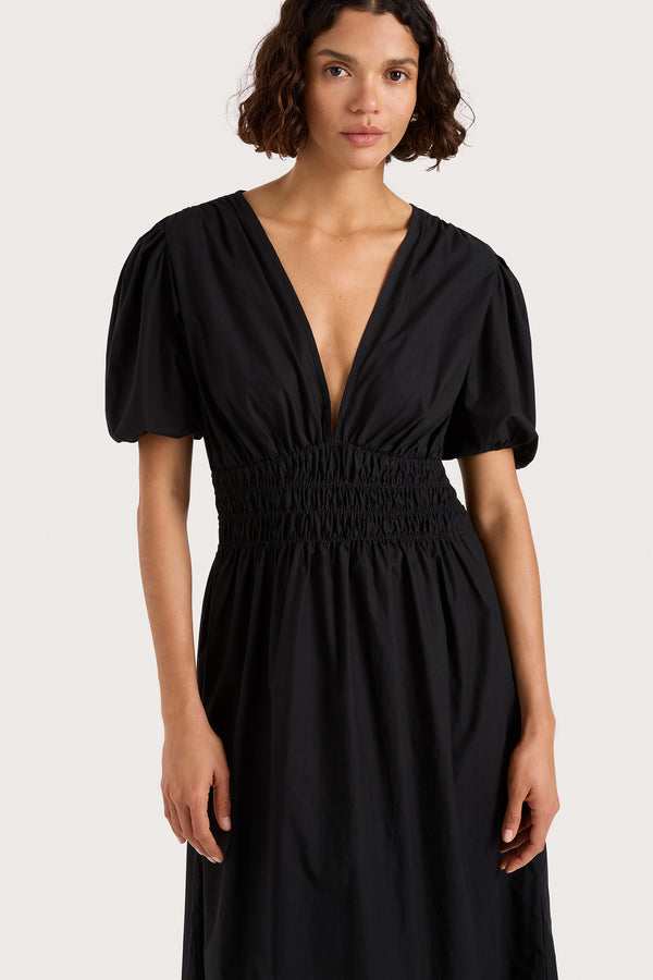 Faithfull The Brand Grace Midi Dress Black