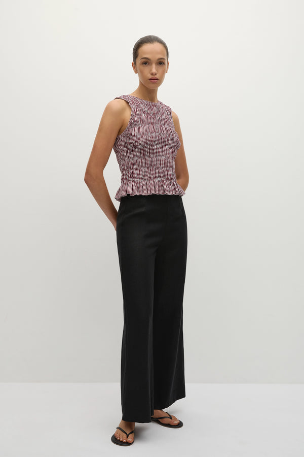 Faithfull The Brand Heidi Top Gingham Deep Red