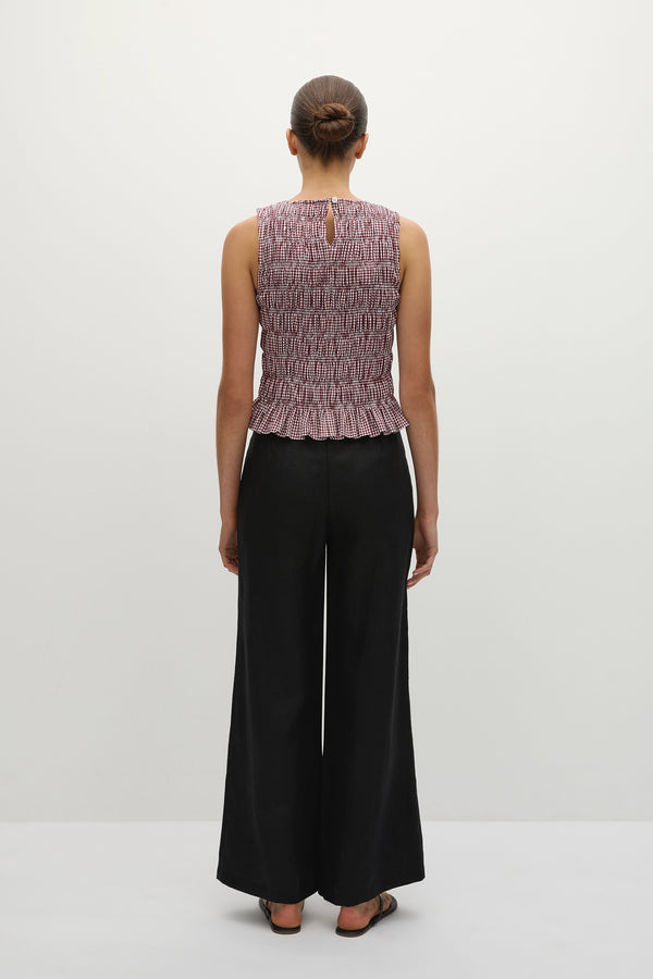 Faithfull The Brand Heidi Top Gingham Deep Red