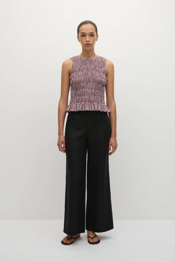 faithfull the brand Heidi Top Gingham Deep Red