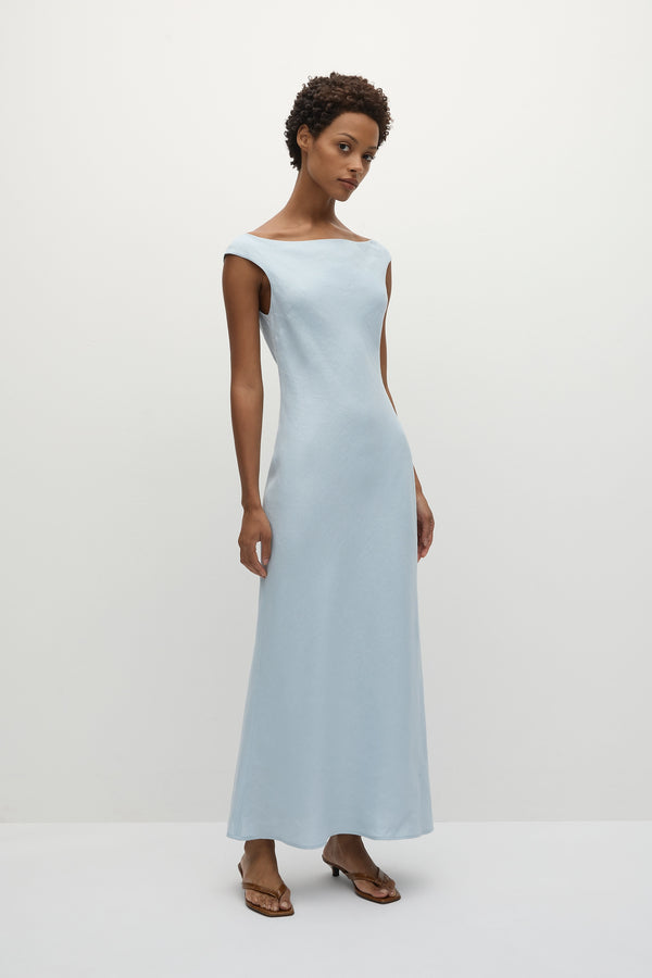 Faithfull The Brand Ilride Midi Dress Sky Blue