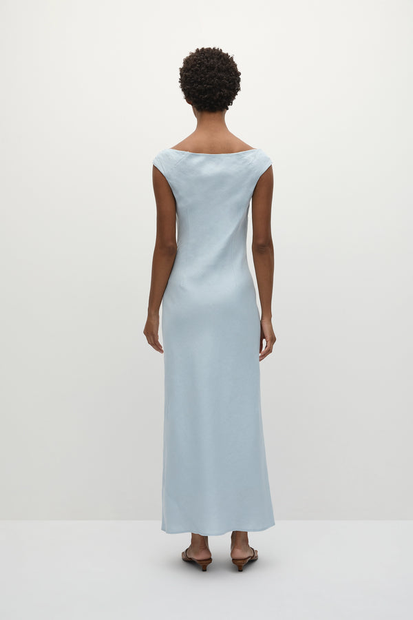 Faithfull The Brand Ilride Midi Dress Sky Blue