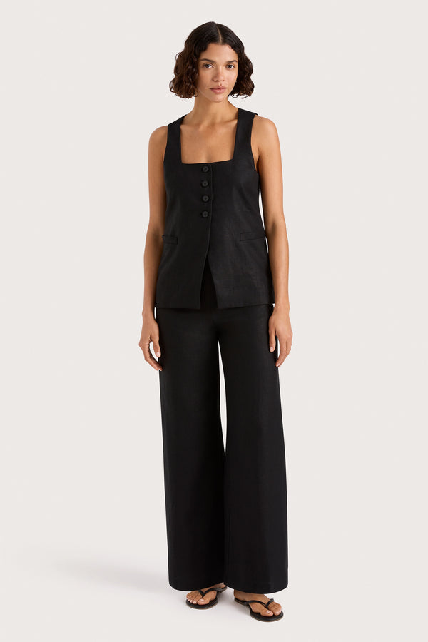 faithfull the brand Jackie Vest Black