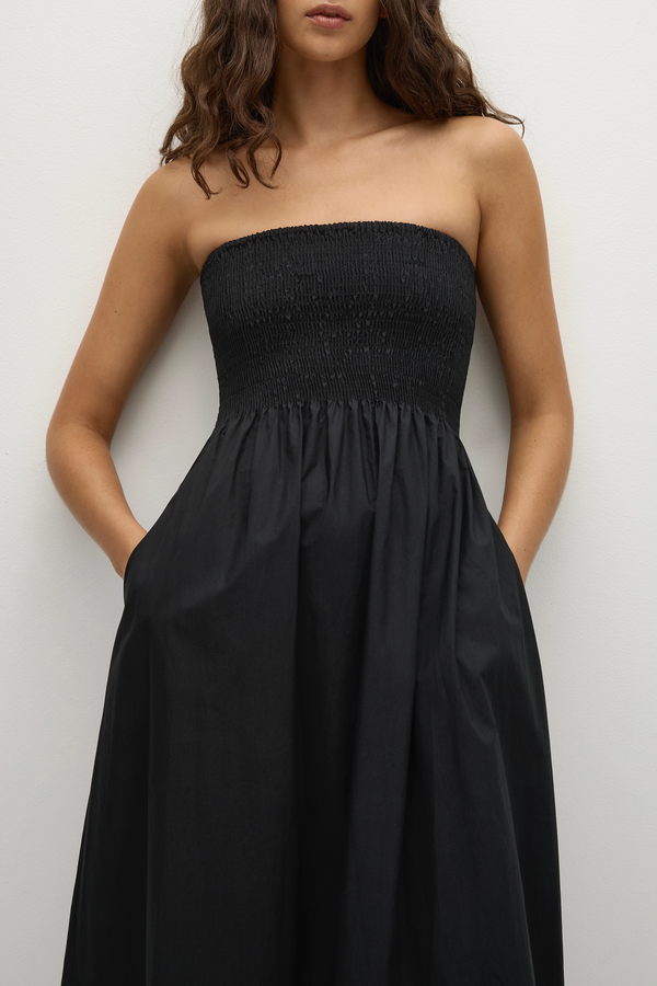 Faithfull The Brand Jamie Midi Dress Black