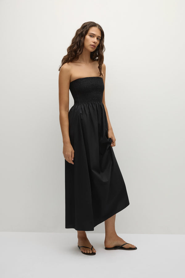 Faithfull The Brand Jamie Midi Dress Black