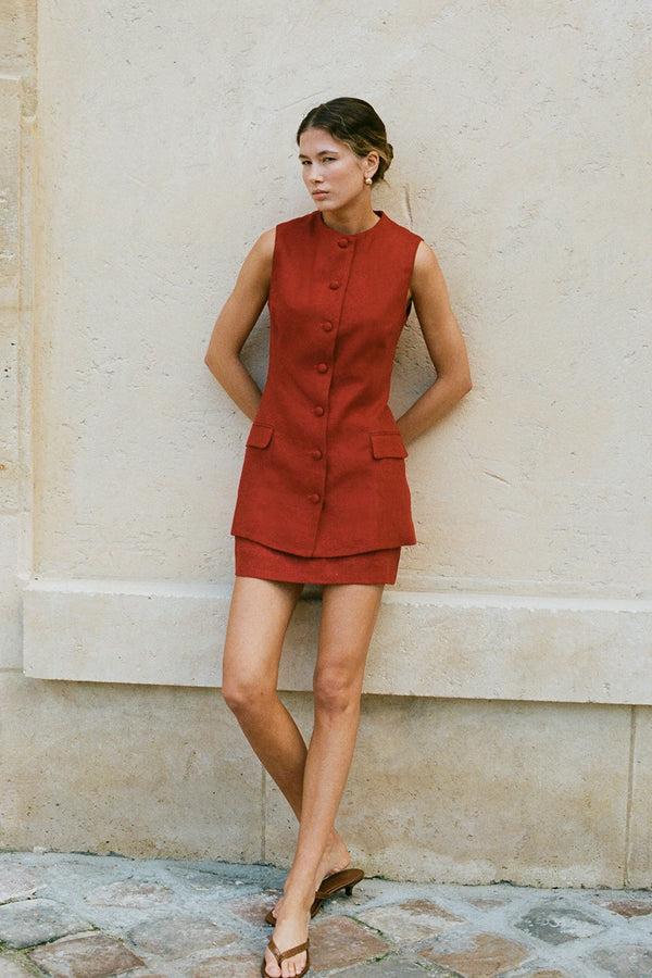 Faithfull The Brand Jane Mini Skirt Garnet