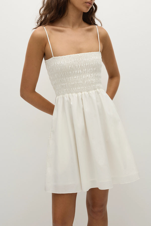 Faithfull The Brand Jean Mini Dress White