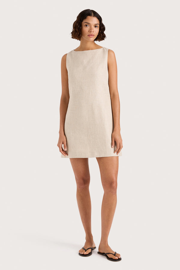 faithfull the brand Kelly Mini Dress Natural