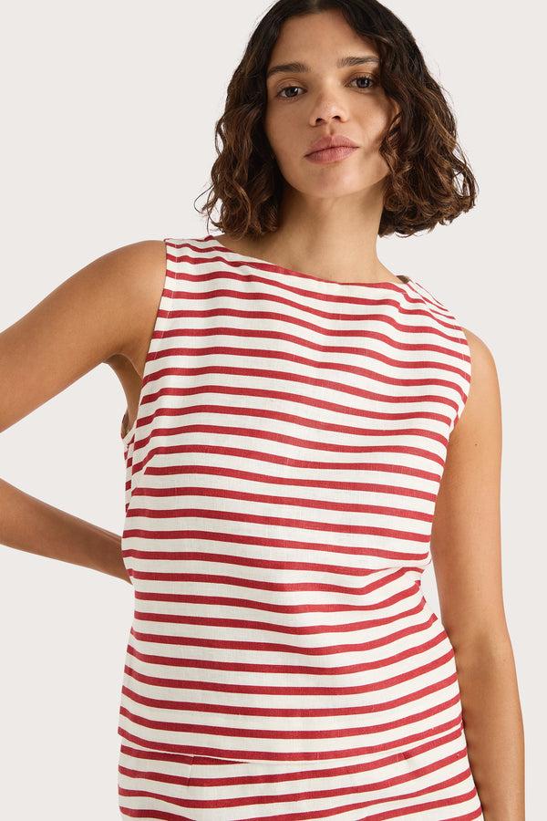 Faithfull The Brand Kelly Top Breton Stripe Red