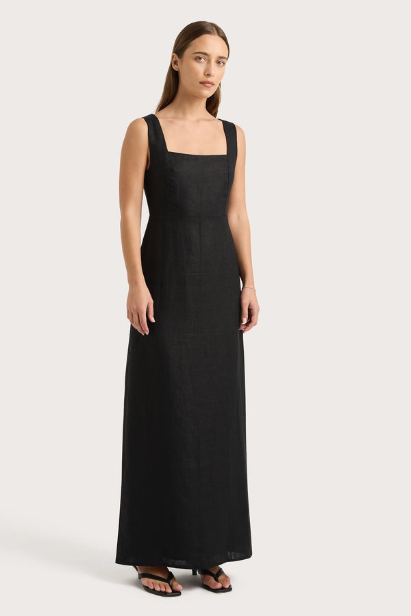 Faithfull The Brand Lais Midi Dress Black