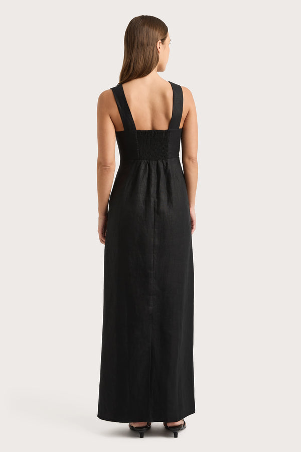 Faithfull The Brand Lais Midi Dress Black