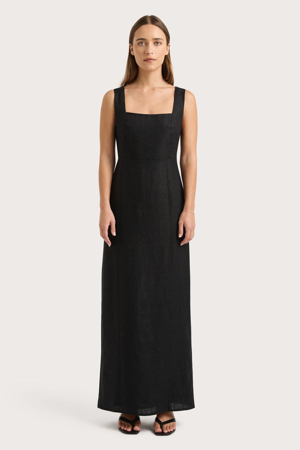 faithfull the brand Lais Midi Dress Black