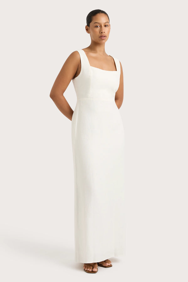 Faithfull The Brand Lais Midi Dress White