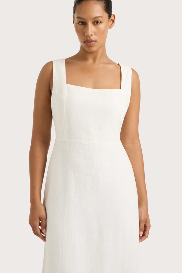 Faithfull The Brand Lais Midi Dress White