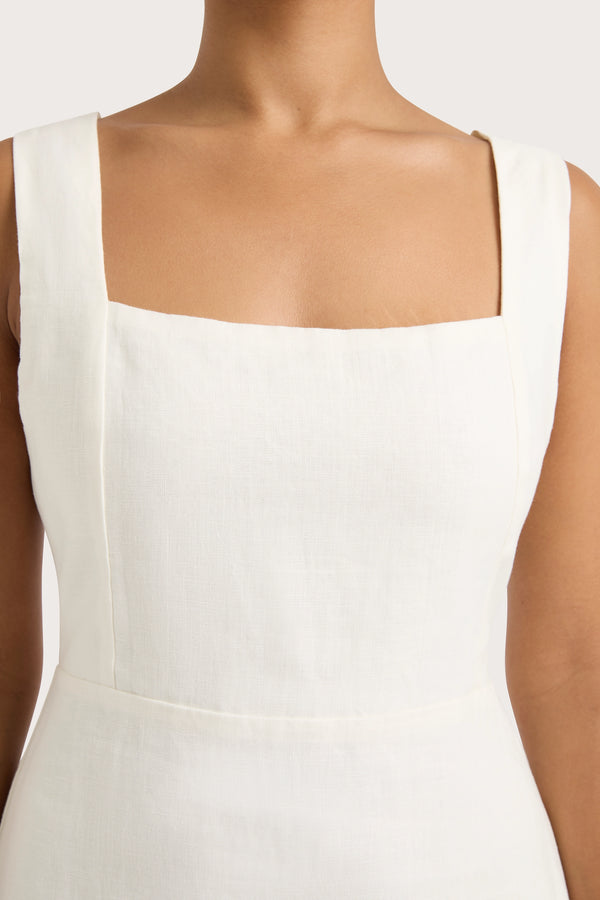 Faithfull The Brand Lais Midi Dress White