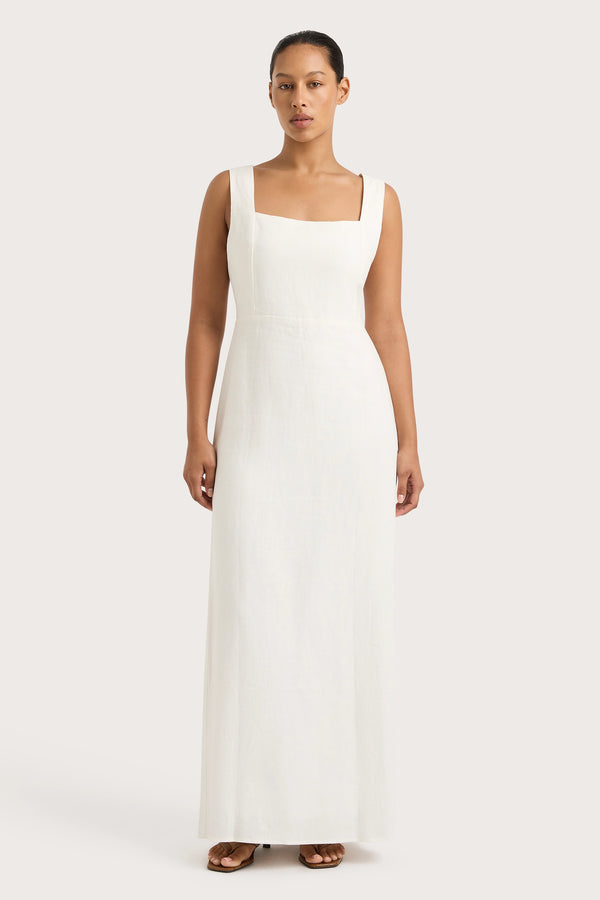 faithfull the brand Lais Midi Dress White