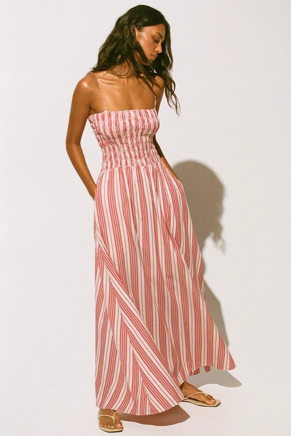 Faithfull The Brand Lida Maxi Dress Cherry Stripe