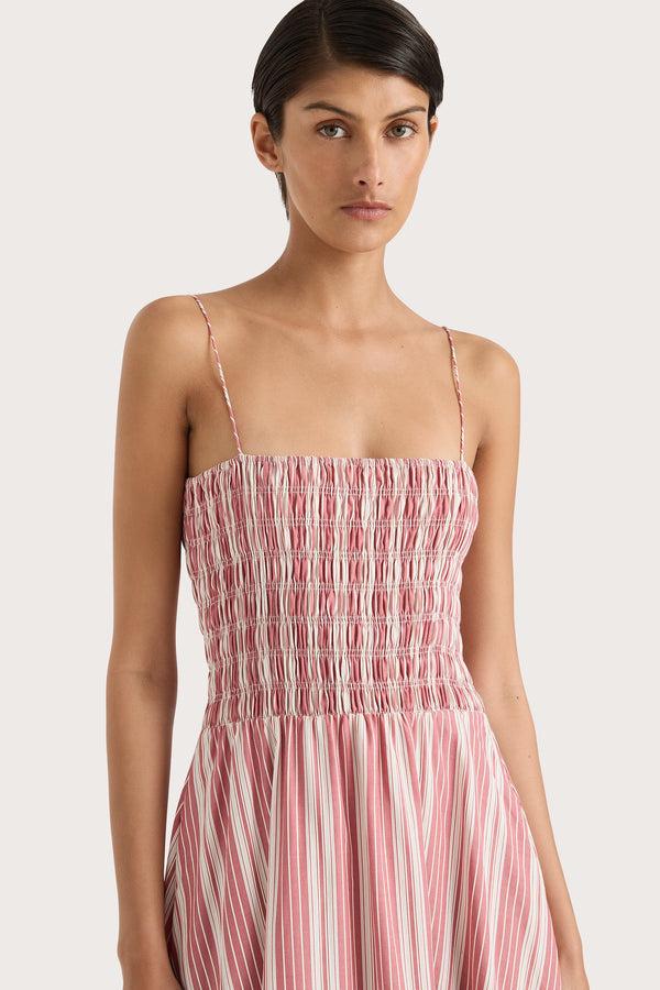 Faithfull The Brand Lida Maxi Dress Cherry Stripe