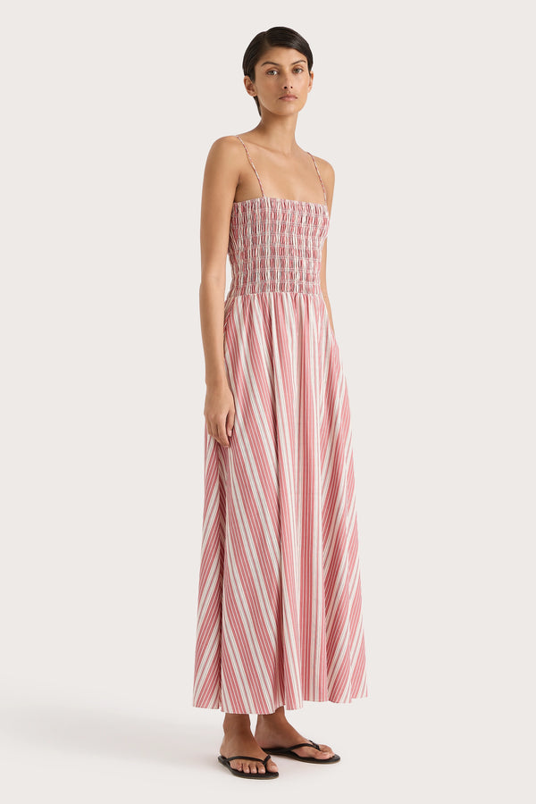 Faithfull The Brand Lida Maxi Dress Cherry Stripe