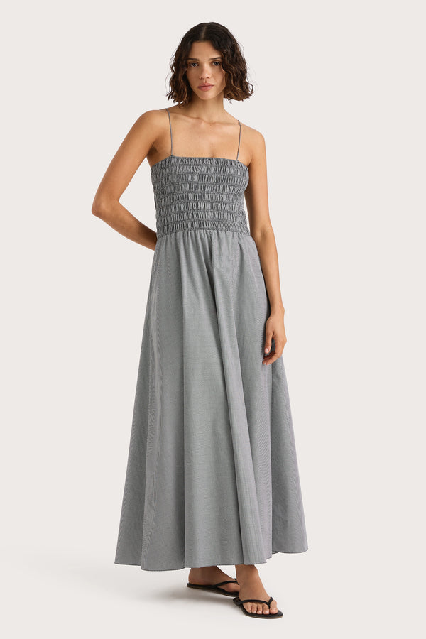 Faithfull The Brand Lida Maxi Dress Gingham Black