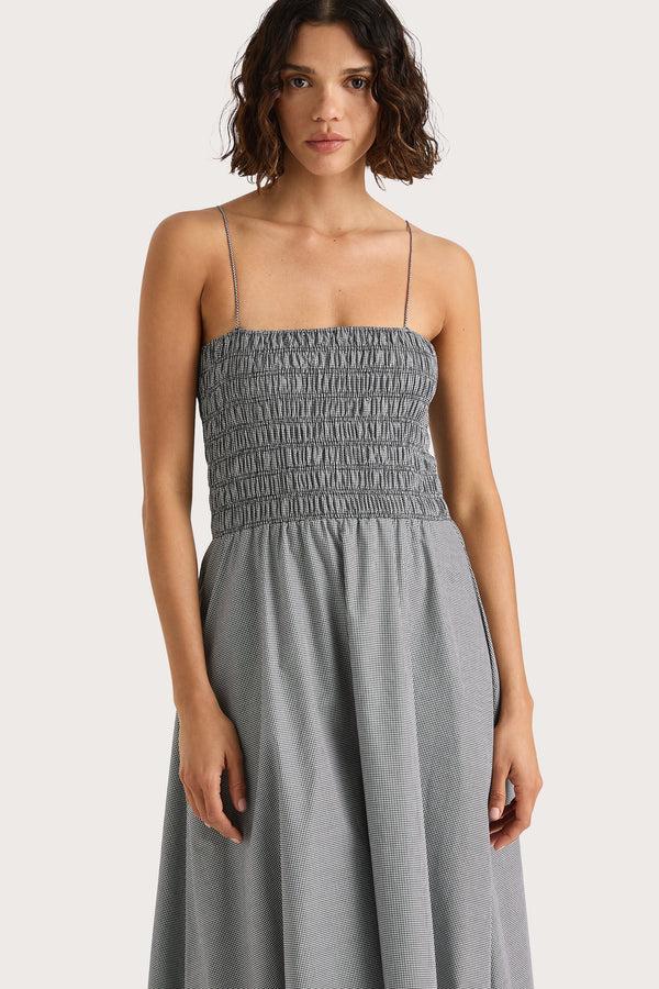 Faithfull The Brand Lida Maxi Dress Gingham Black