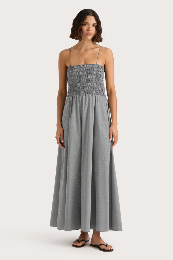 faithfull the brand Lida Maxi Dress Gingham Black