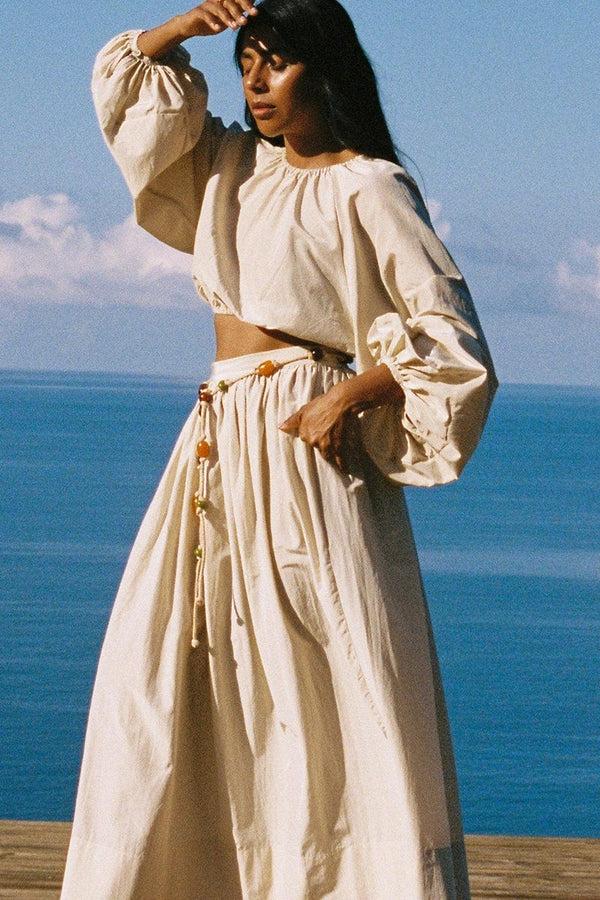 Faithfull The Brand Lido Skirt Creme - Final Sale