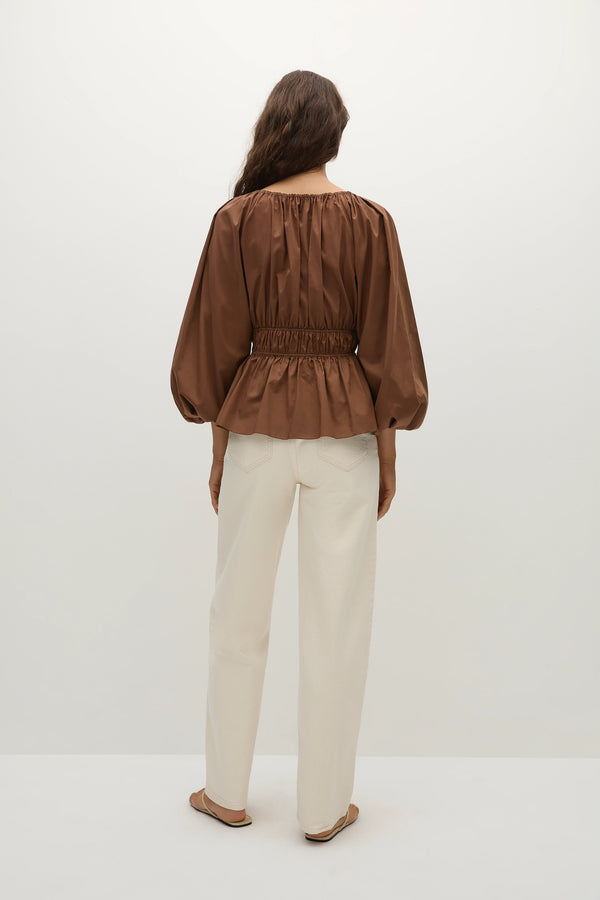 Faithfull The Brand Lina Top Chestnut Brown