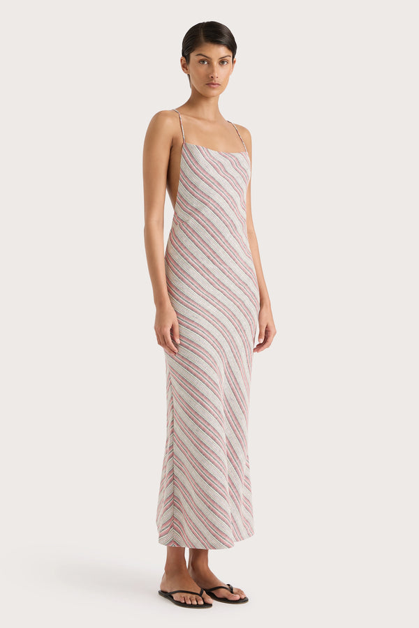 Faithfull The Brand Lison Dress Watermelon Stripe