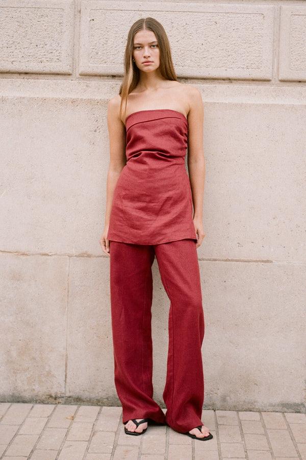 Faithfull The Brand Lulea Pant Wine - Final Sale