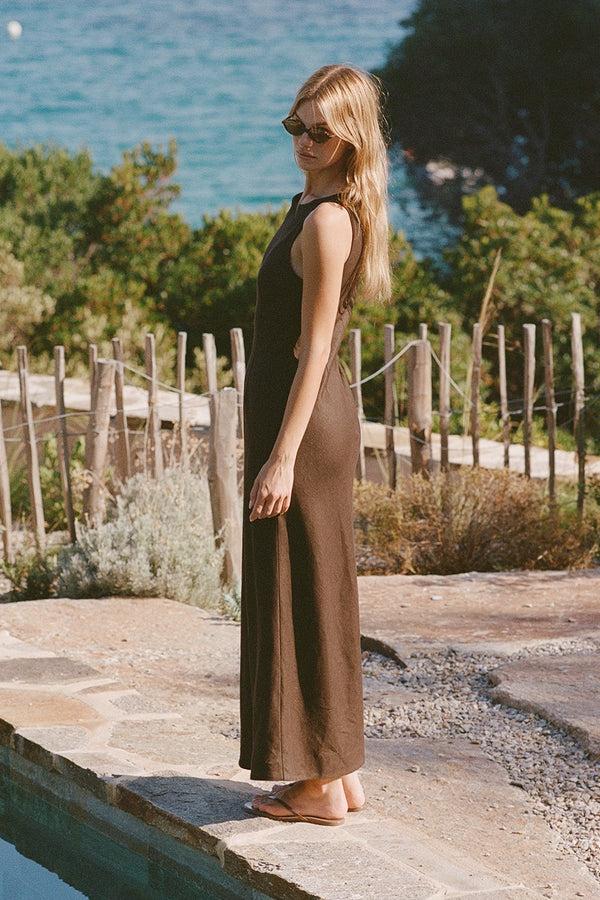 Faithfull The Brand Lydie Maxi Dress Coffee
