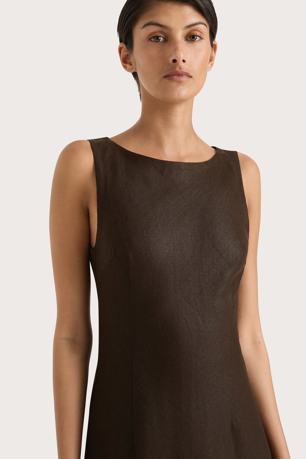 Faithfull The Brand Lydie Maxi Dress Coffee