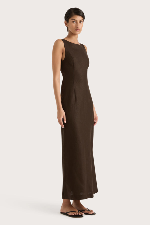 Faithfull The Brand Lydie Maxi Dress Coffee