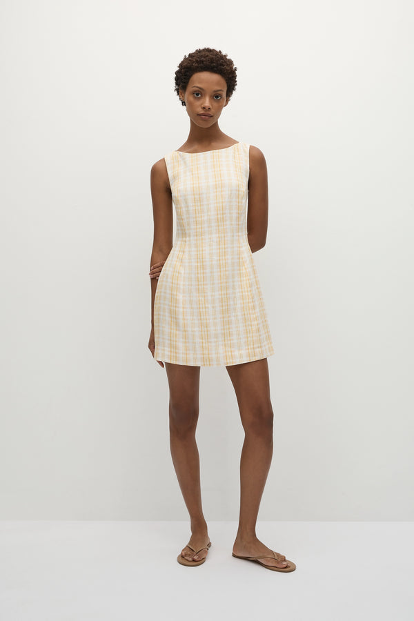 faithfull the brand Lydie Mini Dress Piato Check