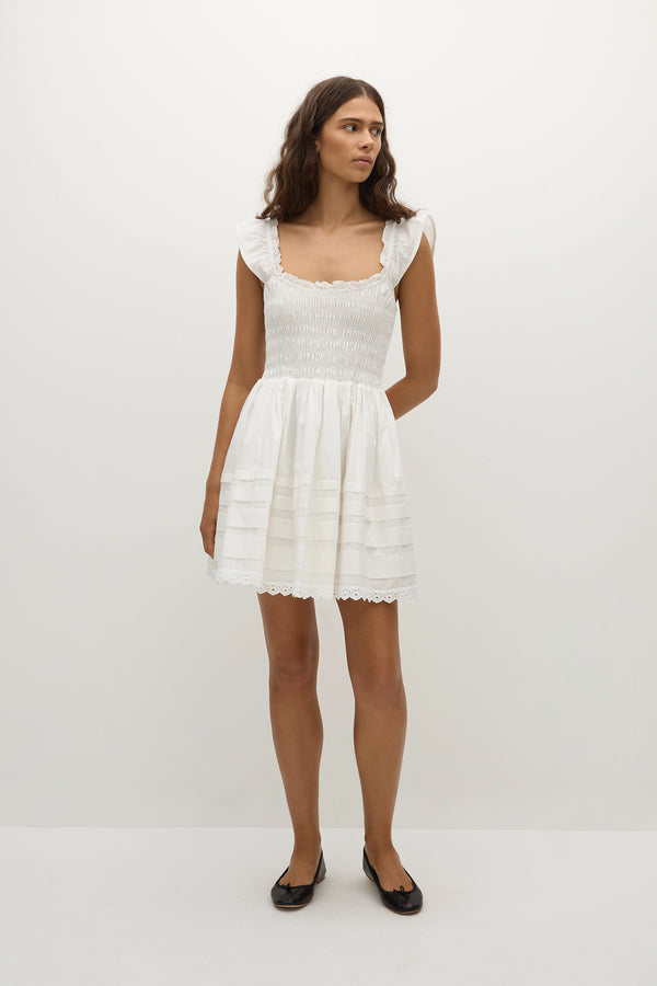 faithfull the brand Maja Mini Dress White