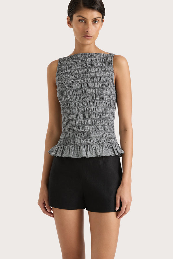 Faithfull The Brand Margot Top Gingham Black