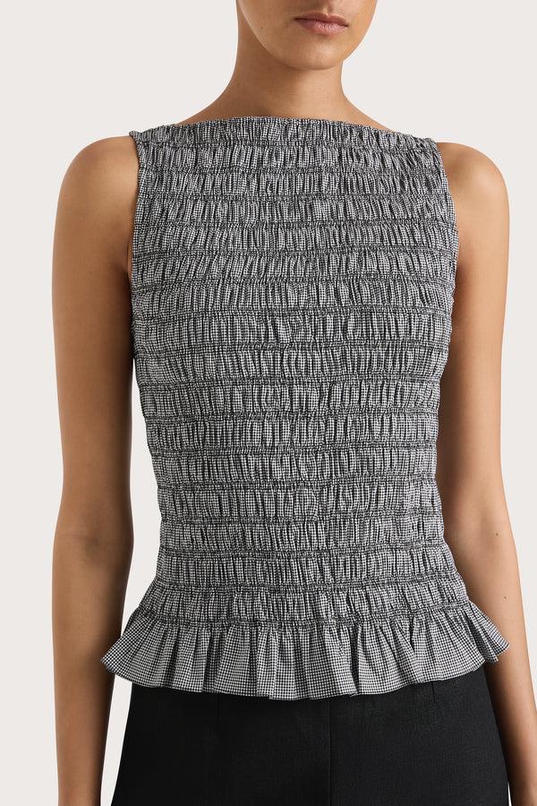 Faithfull The Brand Margot Top Gingham Black