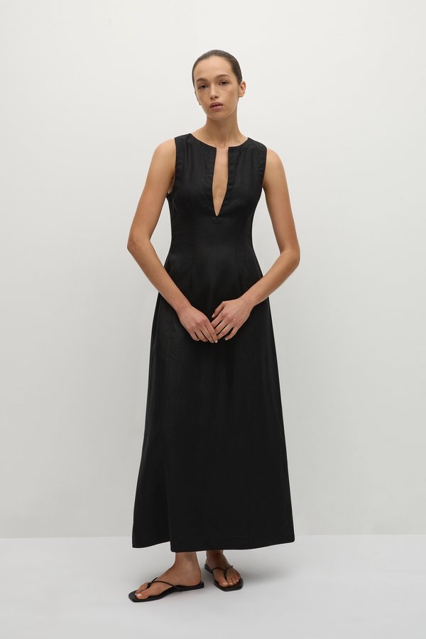 faithfull the brand Melia Maxi Dress Black