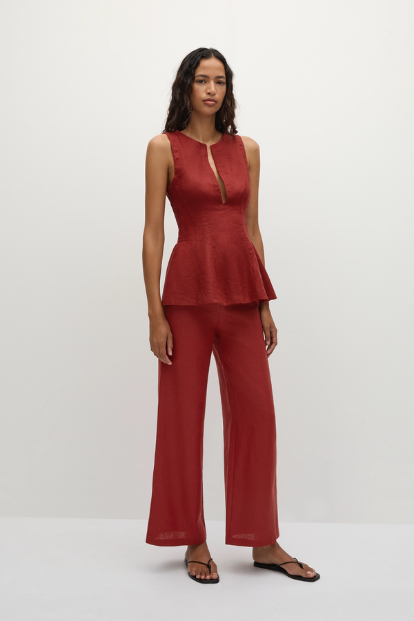 Faithfull The Brand Melia Top Deep Red