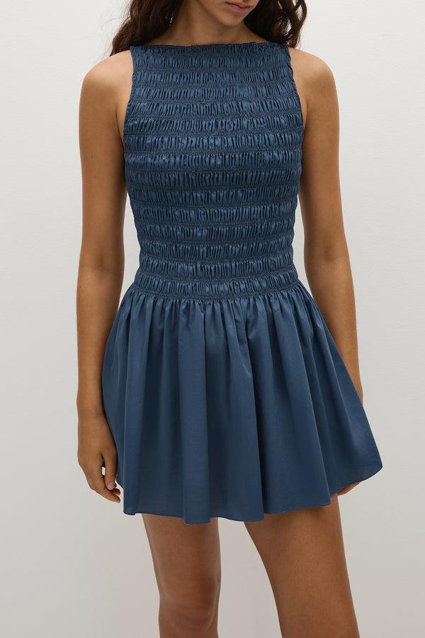 Faithfull The Brand Noa Mini Dress Vintage Navy