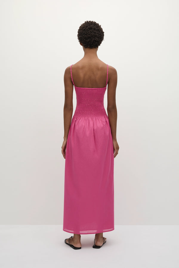 Faithfull The Brand Phoebe Maxi Dress Cerise