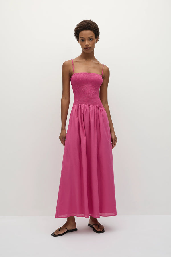 faithfull the brand Phoebe Maxi Dress Cerise
