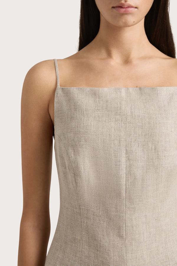 Faithfull The Brand Poet Mini Dress Oatmeal