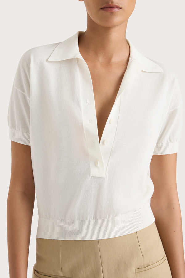 Faithfull The Brand Sable Polo Shirt White