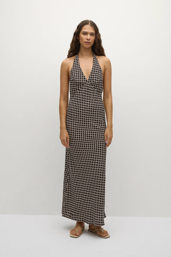 faithfull the brand Soame Maxi Dress Espresso Geo