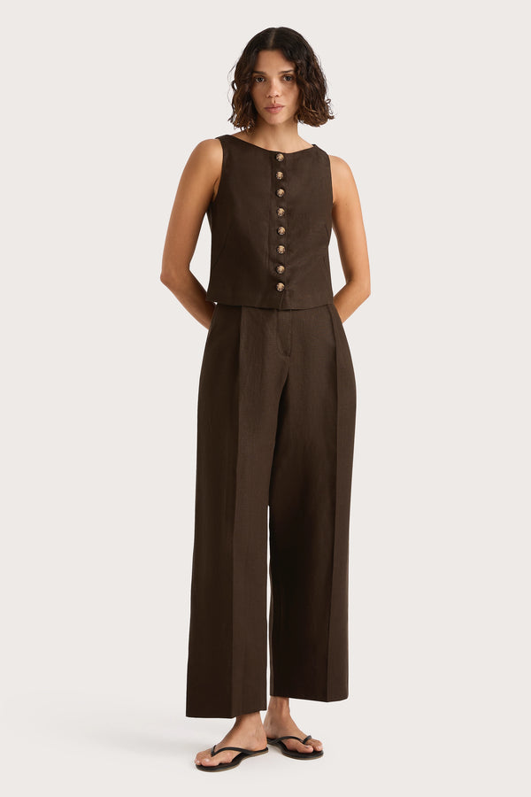 faithfull the brand Stevie Trouser Coffee